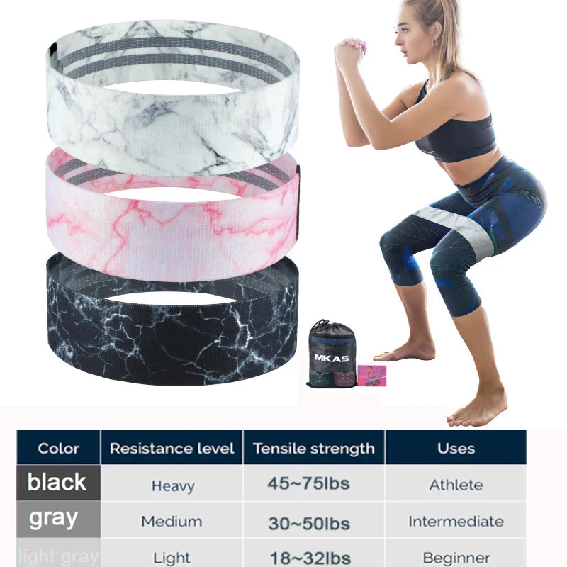Fitness Long Resistance Bands Workout Fabric Set Exercise Elastic Booty Bands for Pull up Woman Assist 3-Piece Leg