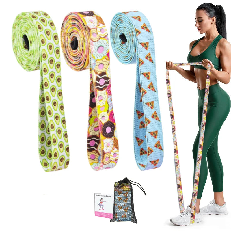Fitness Long Resistance Bands Workout Fabric Set Exercise Elastic Booty Bands for Pull up Woman Assist 3-Piece Leg