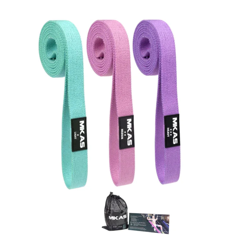 Fitness Long Resistance Bands Workout Fabric Set Exercise Elastic Booty Bands for Pull up Woman Assist 3-Piece Leg