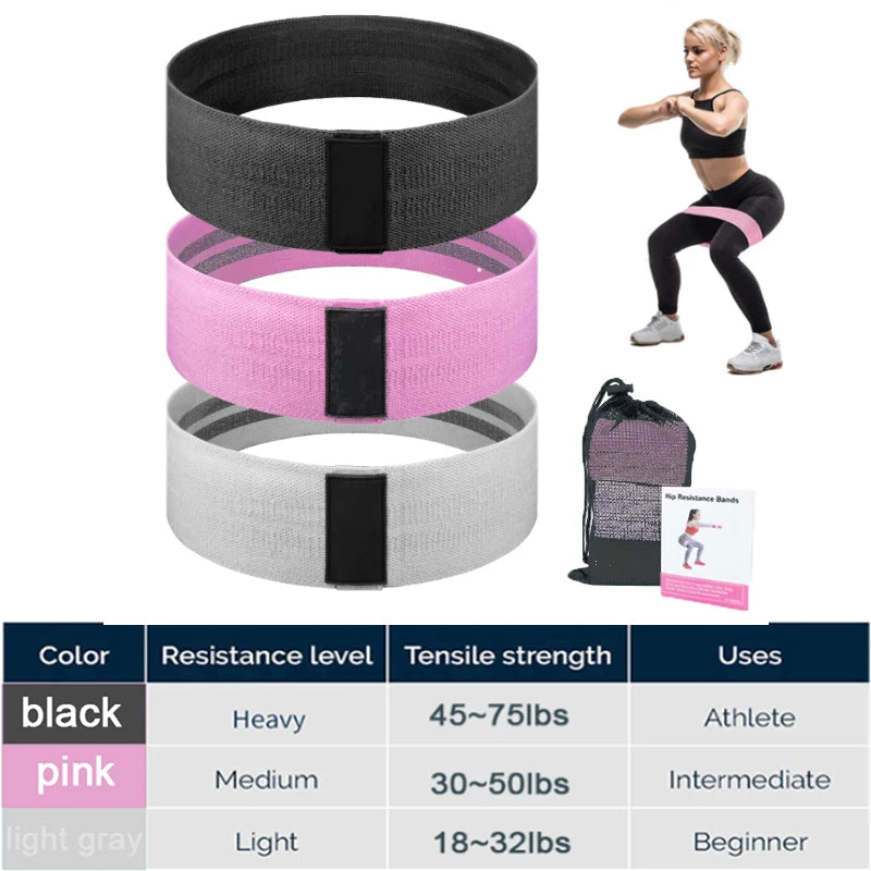 Fitness Long Resistance Bands Workout Fabric Set Exercise Elastic Booty Bands for Pull up Woman Assist 3-Piece Leg